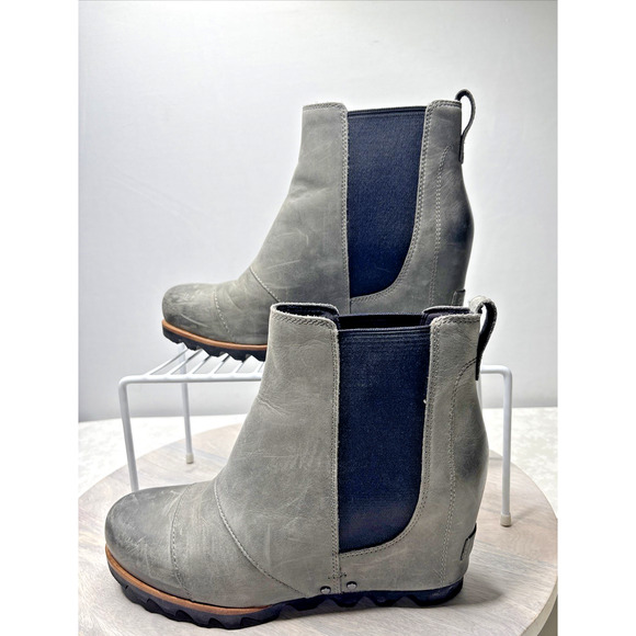 Sorel Shoes - Sorel Joan of Arctic Wedge Chelsea II Boots – Gray Suede Leather Women’s Size 8